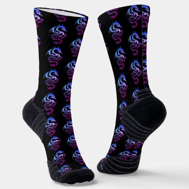 Purple Metallic Dragon  Socks (Angled)