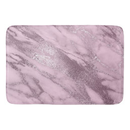 Purple Metallic Lilac Mauve Marble Stone Metallic Bathroom Mat