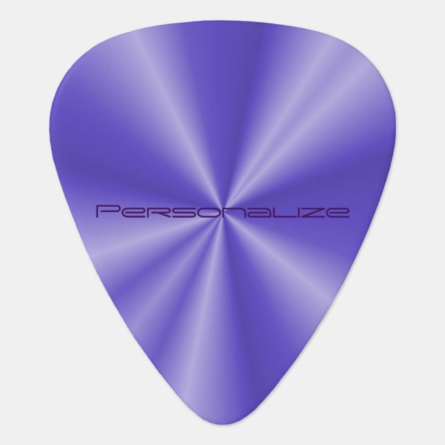 Purple Metallic Print | DIY Text Guitar Pick (Front)