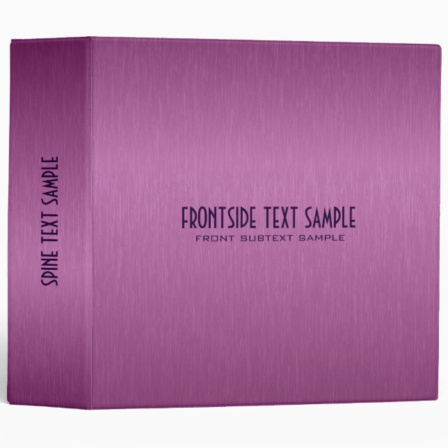 Purple Metallic Texture Print 3 Ring Binder (Front/Spine)