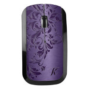 Purple Metallic Texture With Purple Lace Wireless Mouse at Zazzle