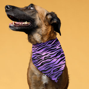 Purple Metallic Tiger Stripes Fur Bandana