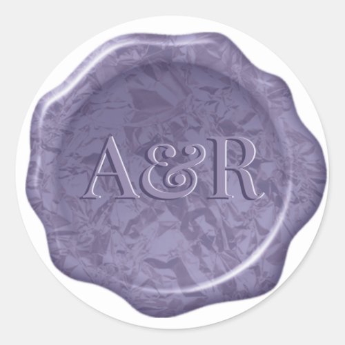 Purple metallic Wax seal Sticker monogram