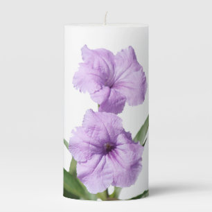 Purple Mexican Petunia Photo Pillar Candle