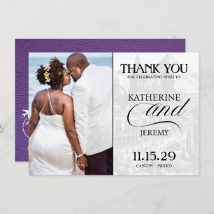 Purple Mexico Passport Thank You Card