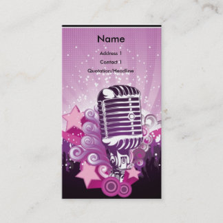 ♫ Purple Mic and Pink stars ♫ Business Card