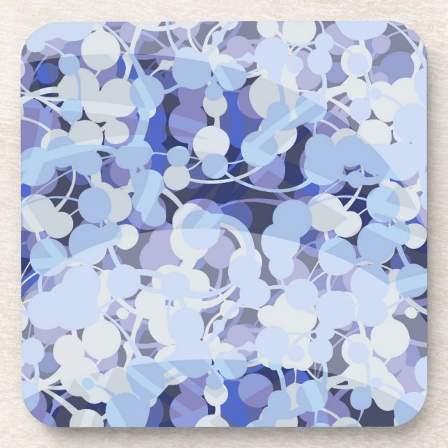 Purple Microbe Pattern Beverage Coaster (Front)