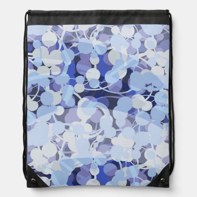 Purple Microbe Pattern Drawstring Bag (Front)