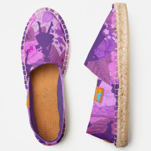 purple mid century 1950s vintage silhouette women espadrilles