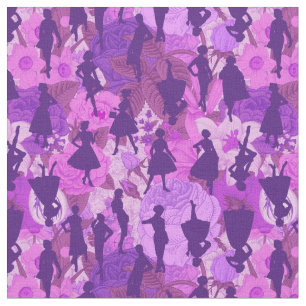 purple mid century 1950s vintage silhouette women fabric