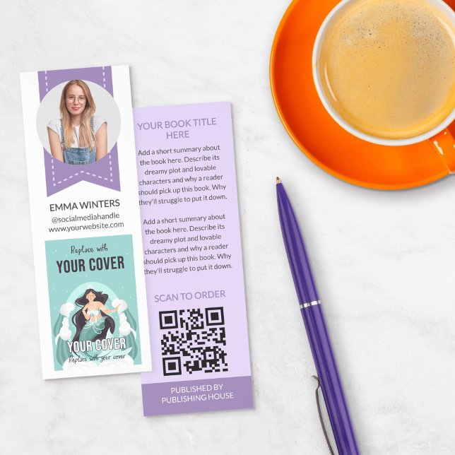 Purple Middle Grade Book Cover About the Author Bookmarks (Creator Uploaded)