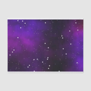 Purple Milkyway Galaxy NightSky Illustration Tissue Paper