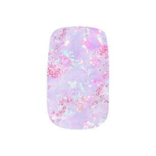 purple mineral stone minx nail art