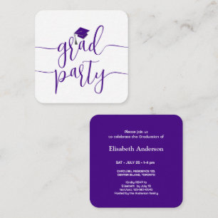 Purple Mini Graduation Party  Class Of 2026 Enclosure Card