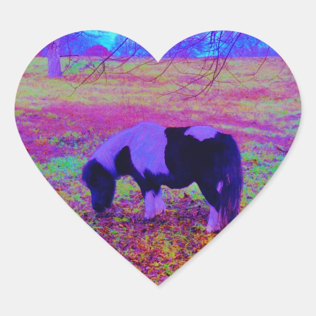 Purple miniature horse heart sticker (Front)