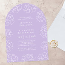 Purple Minimal Botanical Wedding Invitation