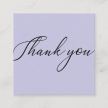Purple Minimal Modern Thank you Business Cards