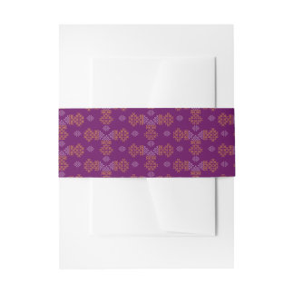Purple Minimal Tamil Kolam Pongal Design Invitation Belly Band