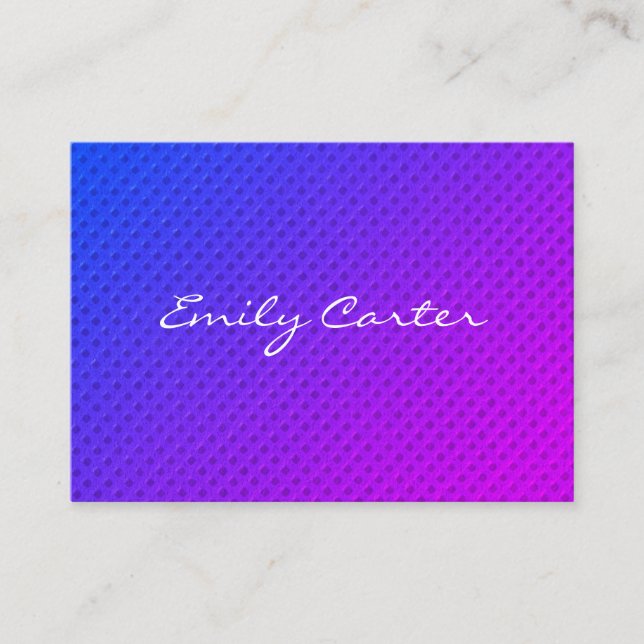Purple Minimalist Blend Cursive Font Business Card (Front)