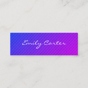 Purple Minimalist Blend Cursive Font Mini Business Card