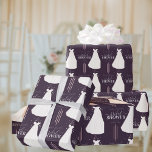 Purple Minimalist Bridal Shower Personalized Wrapping Paper<br><div class="desc">The design features a bride with a long dress and simple typography on purple background. This elegant yet simple personalized wrapping paper is perfect for those Bridal showers return gifts. It can be customized by changing the Bride's name and event date. For further customization, feel free to message me through...</div>