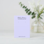 Purple minimalist elegant jewelry earring display business card (Standing Front)