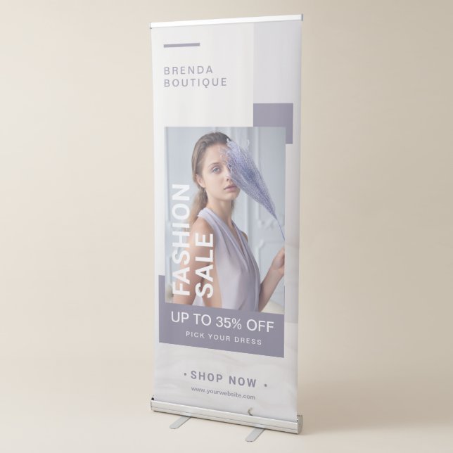 Purple Minimalist Fashion Sale Vertical  Retractable Banner (3/4)