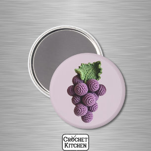 Purple Minimalist Grandma Fruit Crochet Grape Magnet