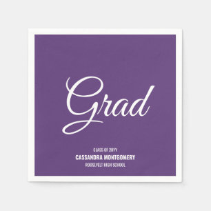 Purple Minimalist Modern Graduation Party Napkins