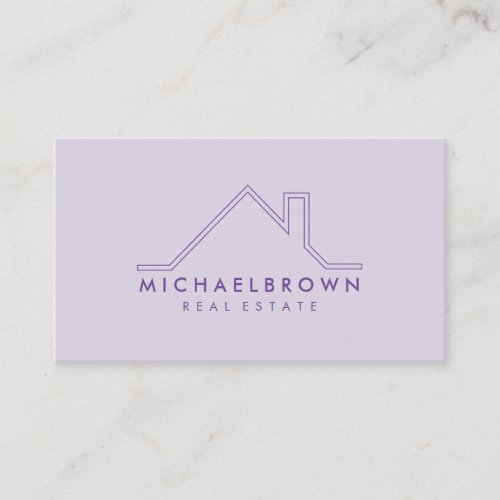 Purple Minimalist Modern House Roof Realtor Home Business Card