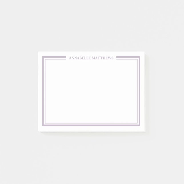Purple Minimalist Monogram Post-it Notes (Front)