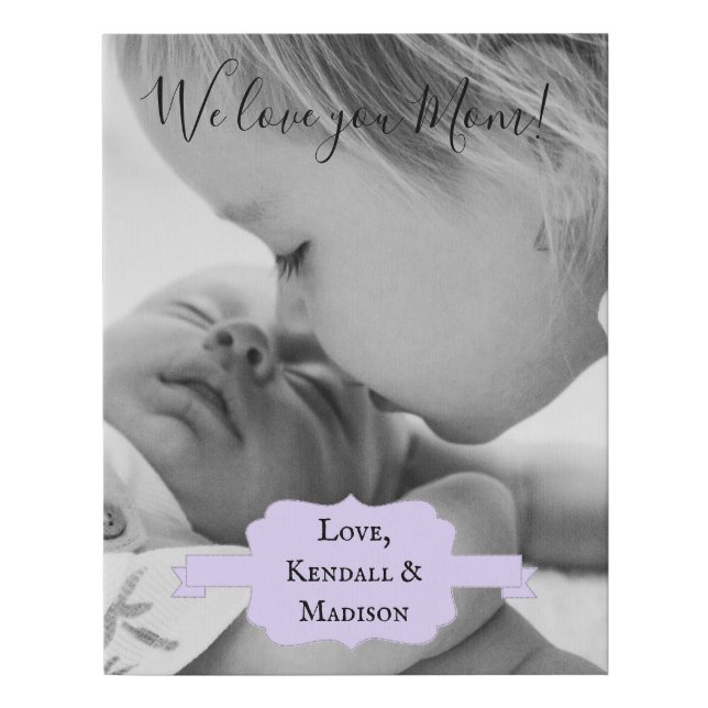 Purple Minimalist Photo Faux Canvas Print (Front)