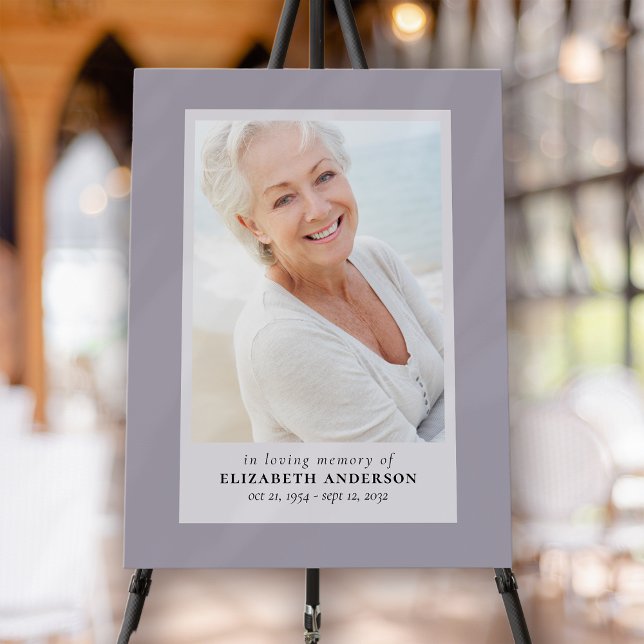 Purple Minimalist Photo Funeral Memorial Board (Creator Uploaded)