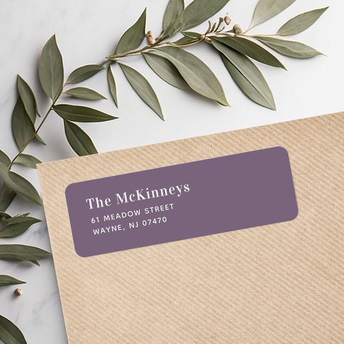 Purple Minimalist Return Address Label