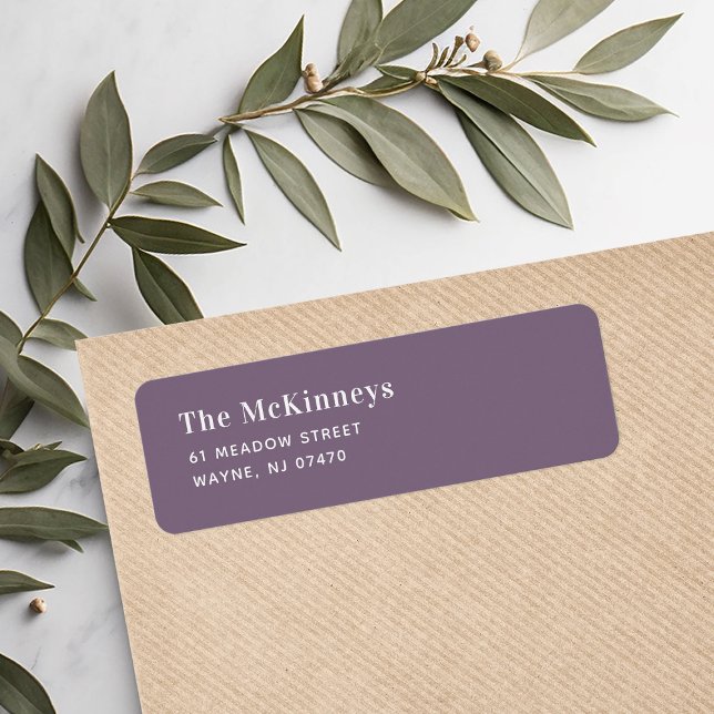 Purple Minimalist Return Address Label (Creator Uploaded)