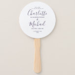 Purple Minimalist Wedding Program Hand Fan<br><div class="desc">This stylish wedding program can be personalised with your special wedding day information featuring chic modern typography. You can customize the color to match your wedding theme. Designed by Thisisnotme©</div>