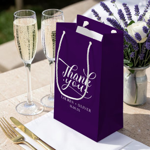 Purple   Minimalist Wedding Thank You Small Gift Bag