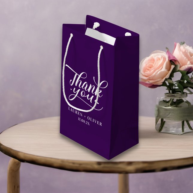 Purple | Minimalist Wedding Thank You Small Gift Bag (Creator Uploaded)