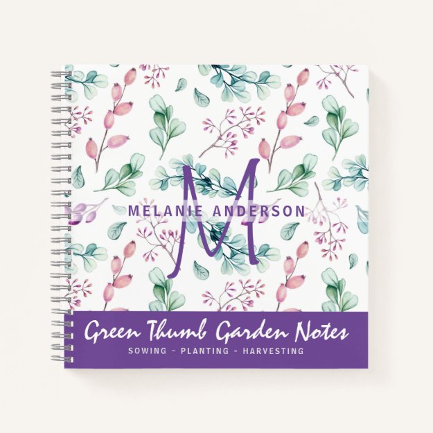 Purple Mint Floral Gardeners Journal Gardenning