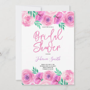 Purple Mint Floral Spring Bridal Shower  Invitation