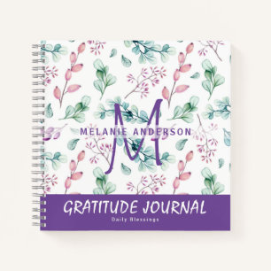 Purple Mint Flowers  Gratitude Blessing Journal