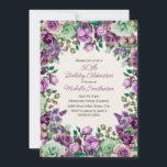 Purple Mint Green Watercolor Floral 50th Birthday Invitation<br><div class="desc">Celebrate the big 5-0 with this elegant 50th birthday invitation, decorated with a border of watercolor roses, lilacs, and greenery in shades of purple, lavender, and soft mint green. The stylish floral design and graceful script make it a timeless way to invite loved ones to a milestone celebration. Perfect for...</div>