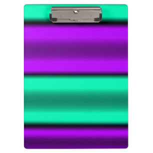 Purple & Mint Horizontal stripes Clipboard