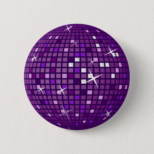 PURPLE MIRROR DISCO BALL BUTTON (Front)