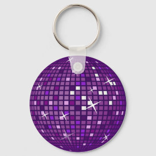 PURPLE MIRROR DISCO BALL KEYCHAIN
