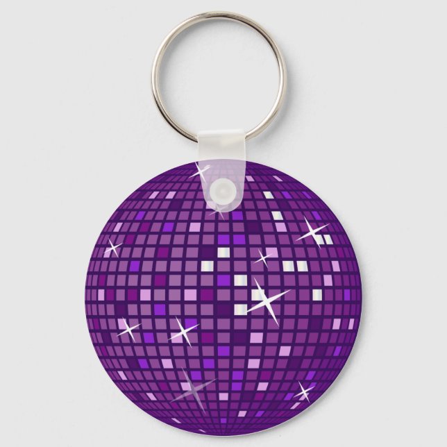 PURPLE MIRROR DISCO BALL KEYCHAIN (Front)