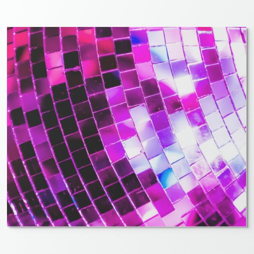 Purple Mirror Disco Ball Wrapping Paper Zazzle