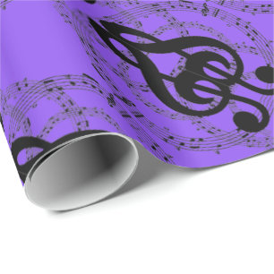 Purple Mirror Image Music Wrapping Paper
