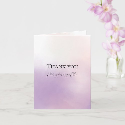 Purple Mist Blush Pink Wedding Thank You Card