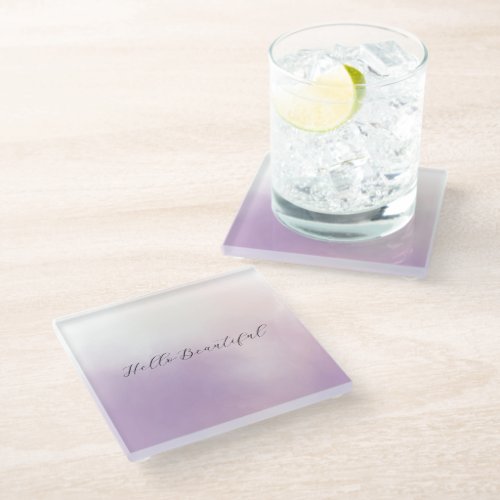 Purple Mist Wedding Glass Coaster